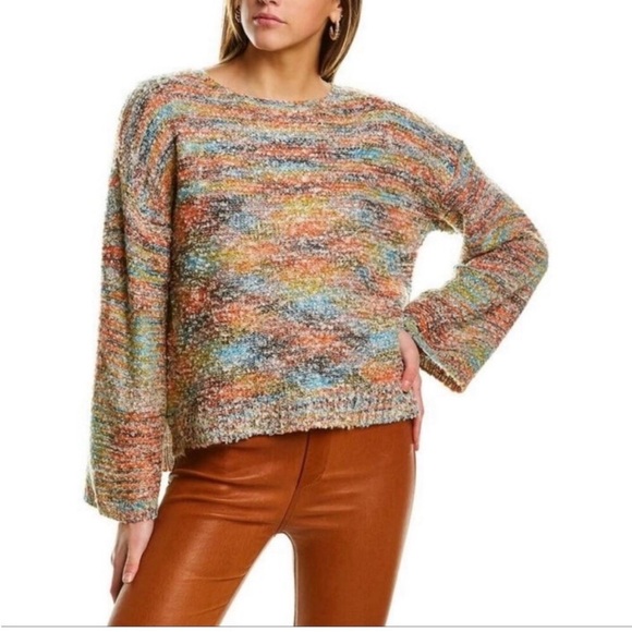 Soft Surroundings Sweaters - Soft Surroundings Nikia Multicolor Space
Dye Knit Crewneck Sweater